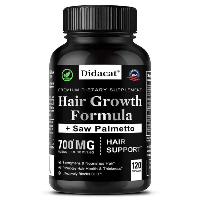 Hair Loss Supplements for Men & Women with Biotin - Saw Palmetto Supplements for Healthy and Strong Hair - Promotes Hair Growth
