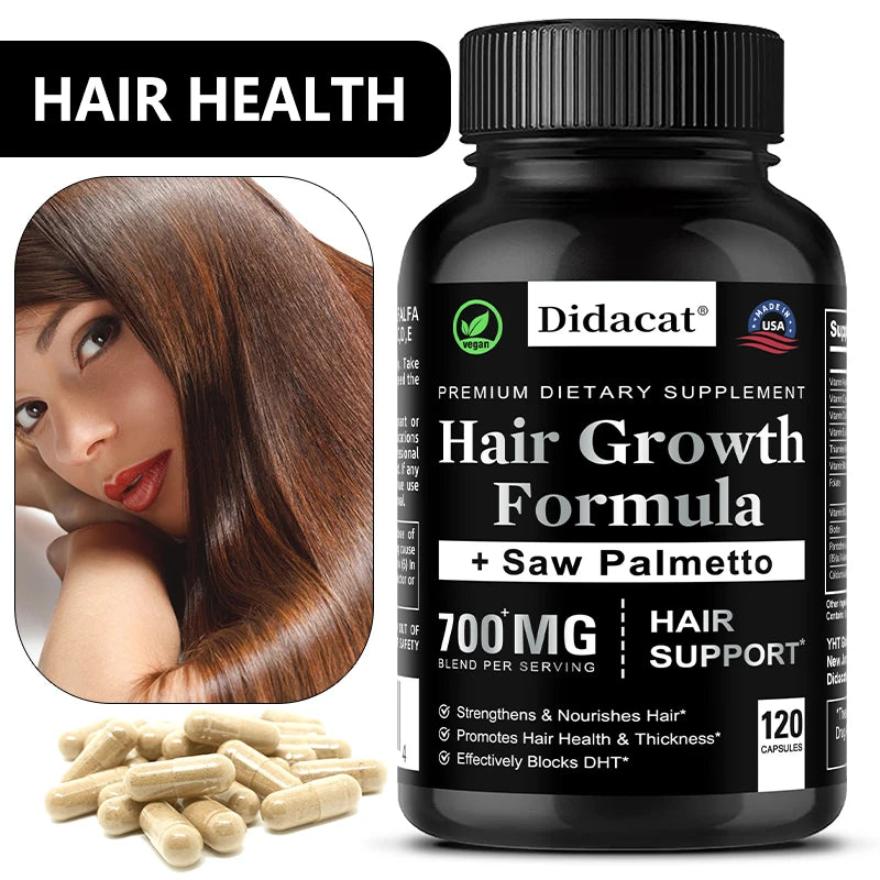 Hair Loss Supplements for Men & Women with Biotin - Saw Palmetto Supplements for Healthy and Strong Hair - Promotes Hair Growth