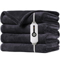 Electric Heated Blanket 50" X 60" Throw Size-4 Heating Settings & 3 Hours Auto Off, Microplush Machine Washable-Dark Grey