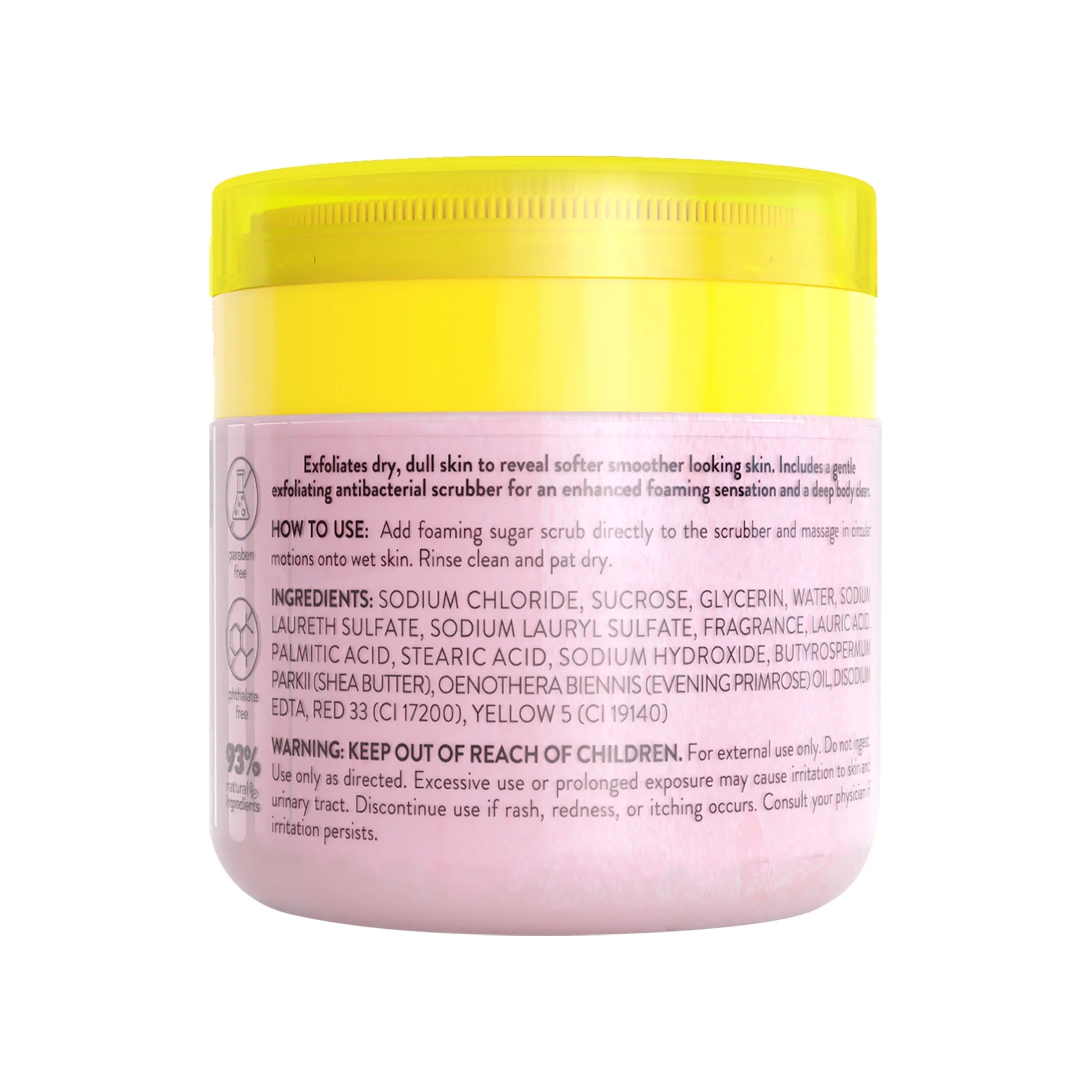 Foaming Body Scrub with Shea Butter & Primrose Oil, Rose Petals, 16 Fl Oz