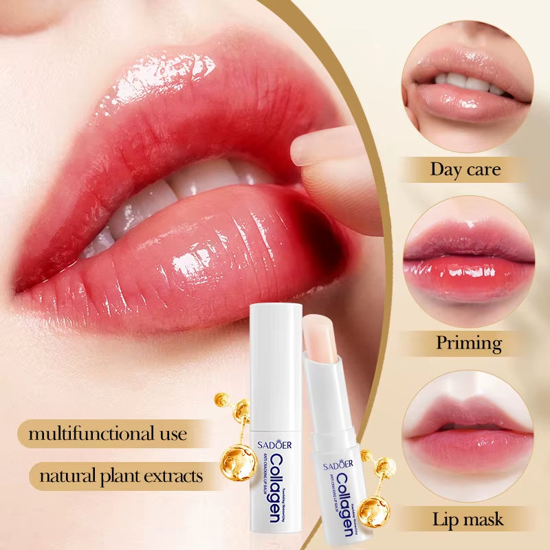 Collagen Lip Balm Moisturizing anti Cracking Brightening Repair Nourishing Hydrating Lipstick Lips Skin Care Products