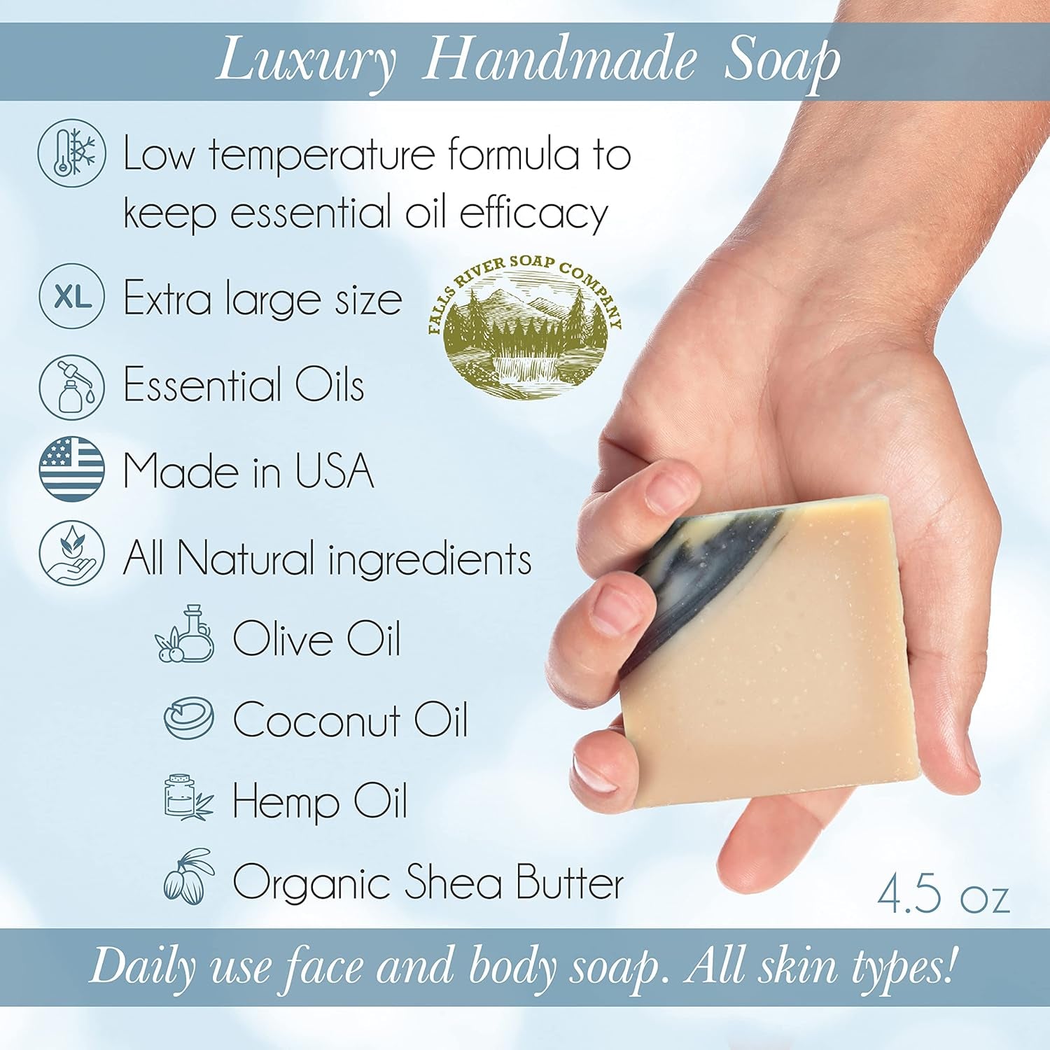 Hawaiian Sunshine Castile Handmade Soap Bar [5 Oz] No Phthalate, Palm Oil - Paraben Free Natural Soap W/Essential Oils, Glycerin, Refreshing Aroma | Personal Skincare