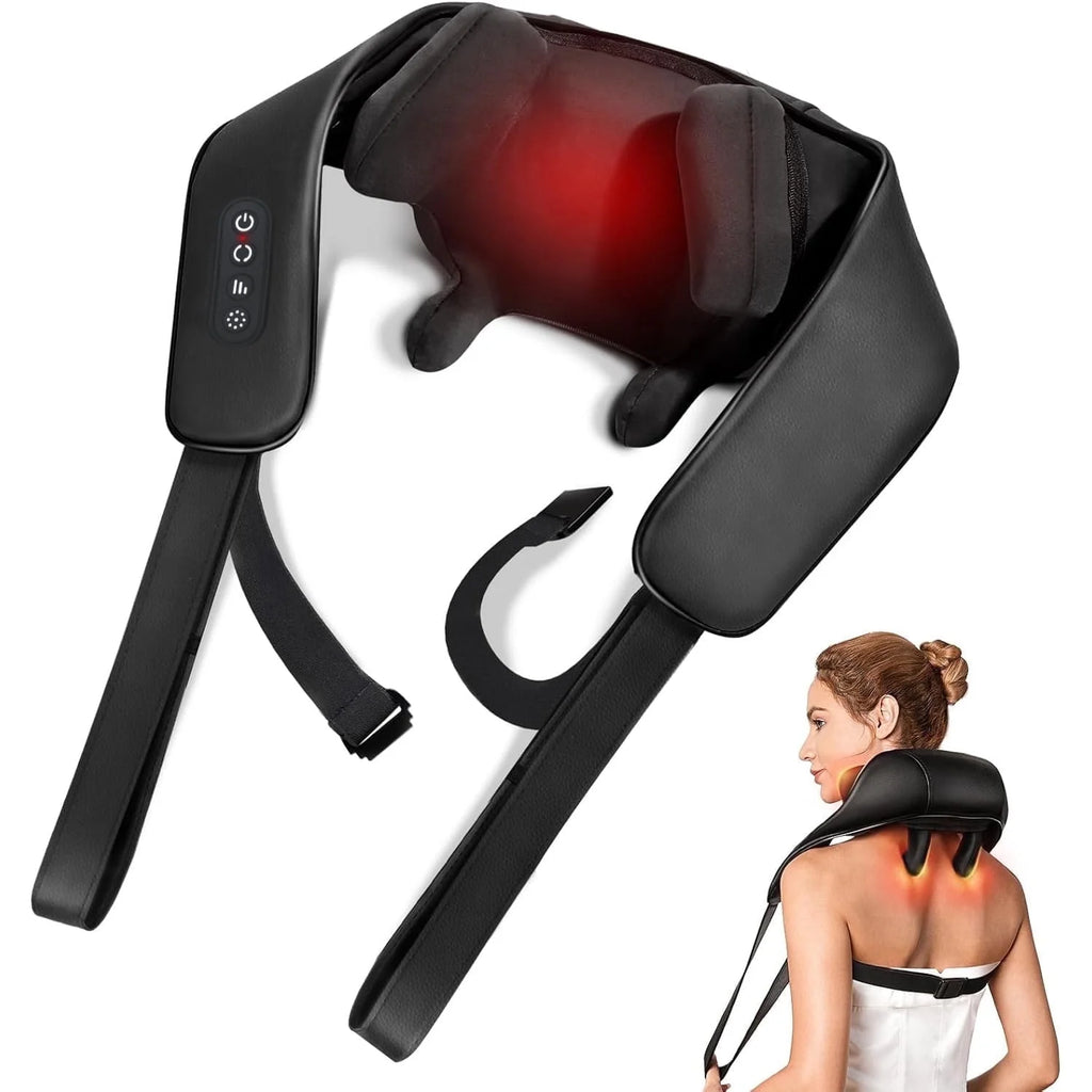 Neck Massager with Heat, Cordless Shoulder Massager, 4D Deep Kneading Shiatsu Shoulder and Neck Massage, Gift for Mother'S Day and Father'S Day