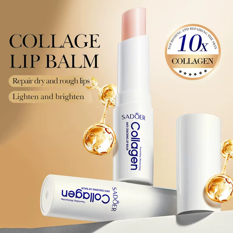 Collagen Lip Balm Moisturizing anti Cracking Brightening Repair Nourishing Hydrating Lipstick Lips Skin Care Products