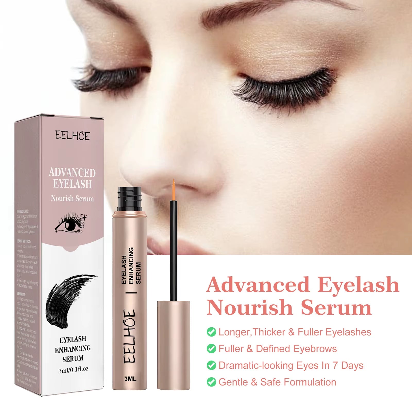 Eyelash Growth Serum Lifting Eyelashes Enhancer Eye Lash Fuller Thicker Nourish Lashes Longer Lengthening Eyebrow Essence