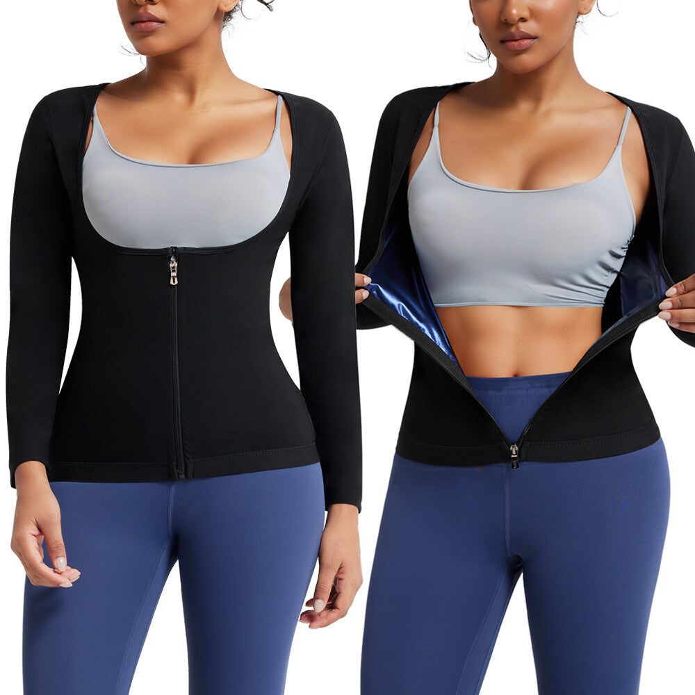 Women Sauna Suit Sweat Vest Waist Trainer Fat Burn Full Body Shaper Workout Tops