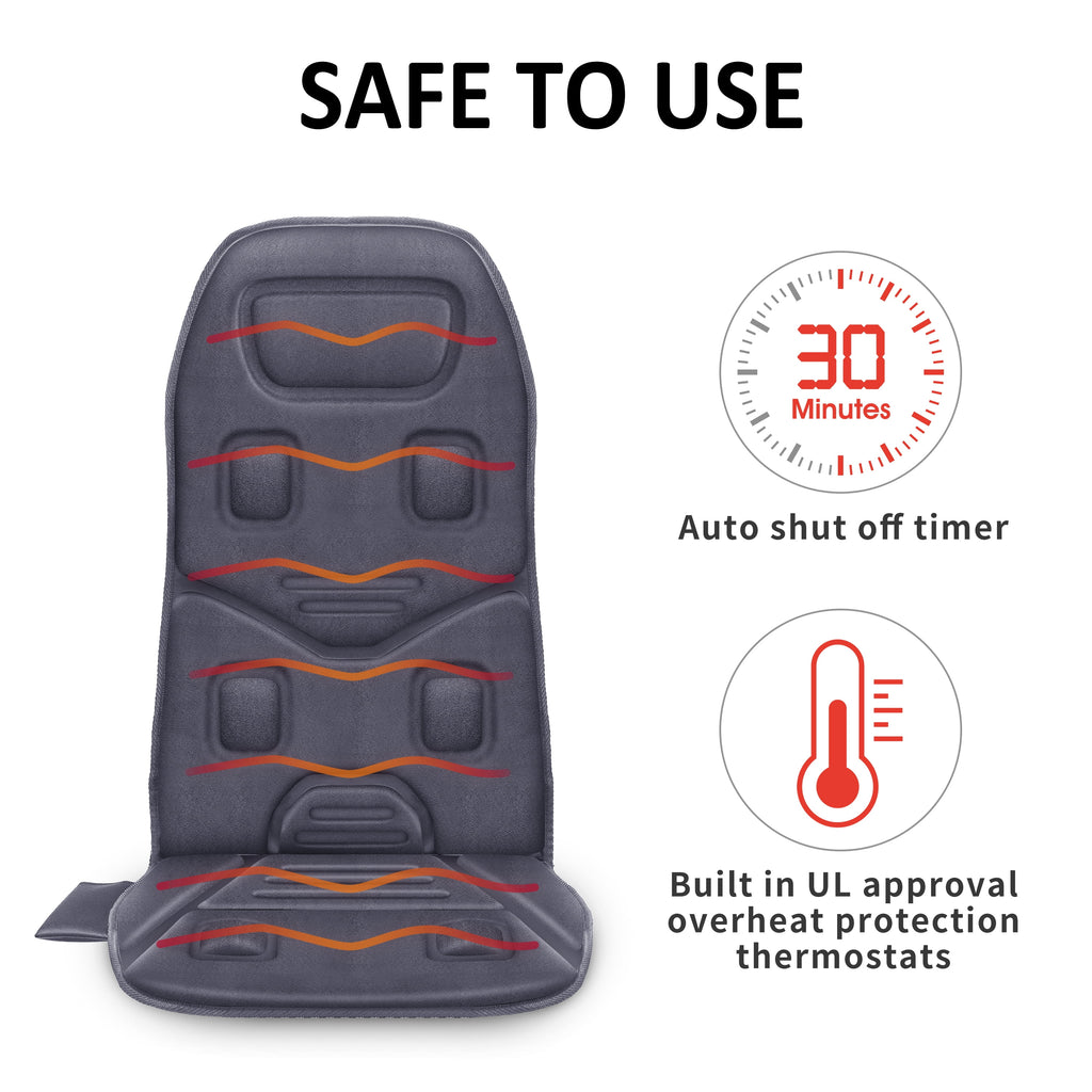 Vibration Massage Seat Cushion Back Massager with Heat Chair Pad Gifts for Men/Dad