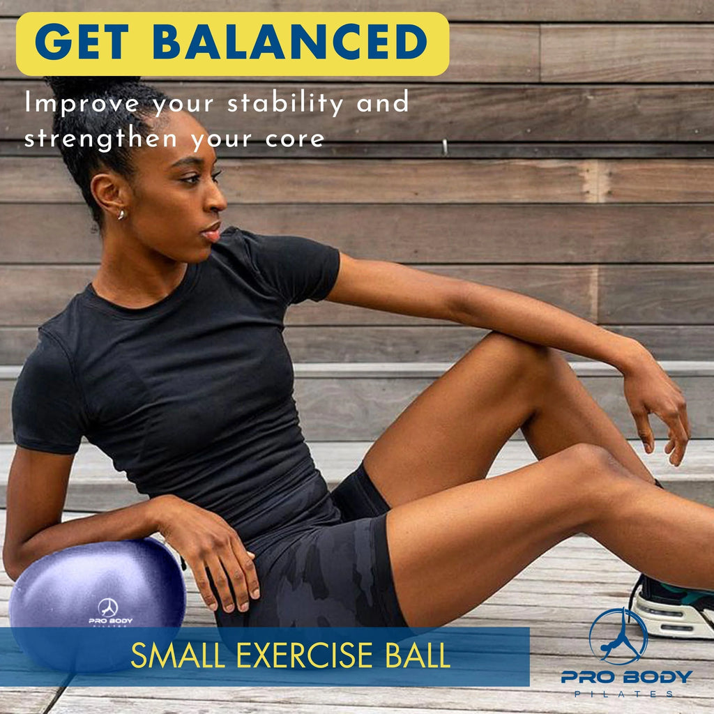 9 Inch Small Exercise Ball for between Knees, Mini Soft Yoga Ball for Stability, Barre, Fitness, Ab, Core, Physio and Physical Therapy Ball (Indigo)