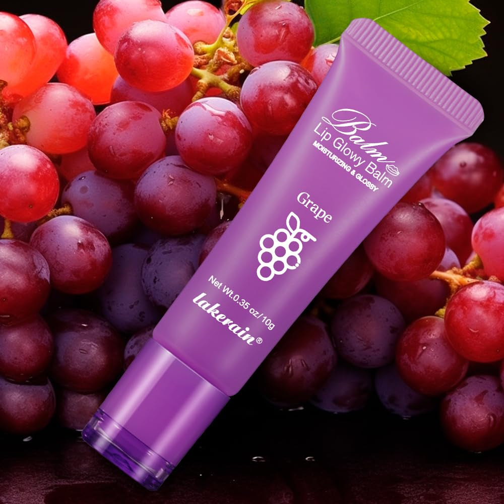Lip Glowy Balm, Plumping Lip Gloss, Moisturizing Lip Balm, Lip Gloss, Lip Sleeping Mask, Lip Mask, Lip Glow Oil, Long Lasting Repairing Lightening Lip Lines (Grape)