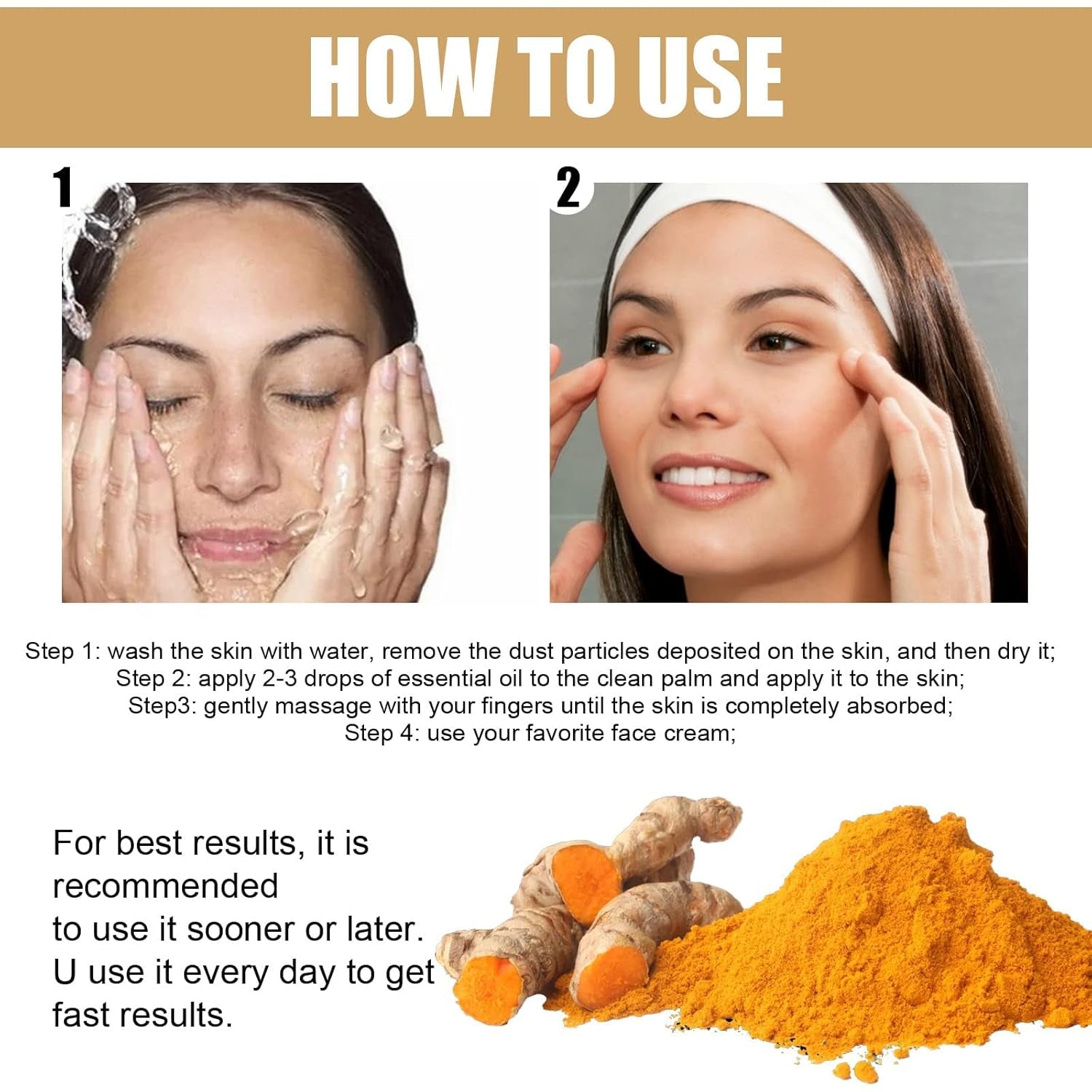 2024 New Turmeric Serum Oil Facial Skin Care Serum, Turmeric Face Serum Oil, Moisturizing the Skin Serum,Suitable for Dry Skin, Redness, & Skin Blemishes (Colorless 2P)