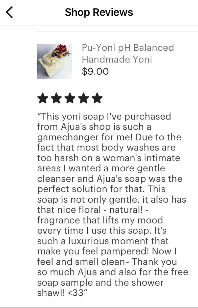 Pu-Yoni Purely Natural Handmade Yoni Ol' Faithful Feminine Care Ph Balanced Yoni Soap / 7 Oz Flowers / 4 Oz Siberian Blue Clay / Yoni Soap