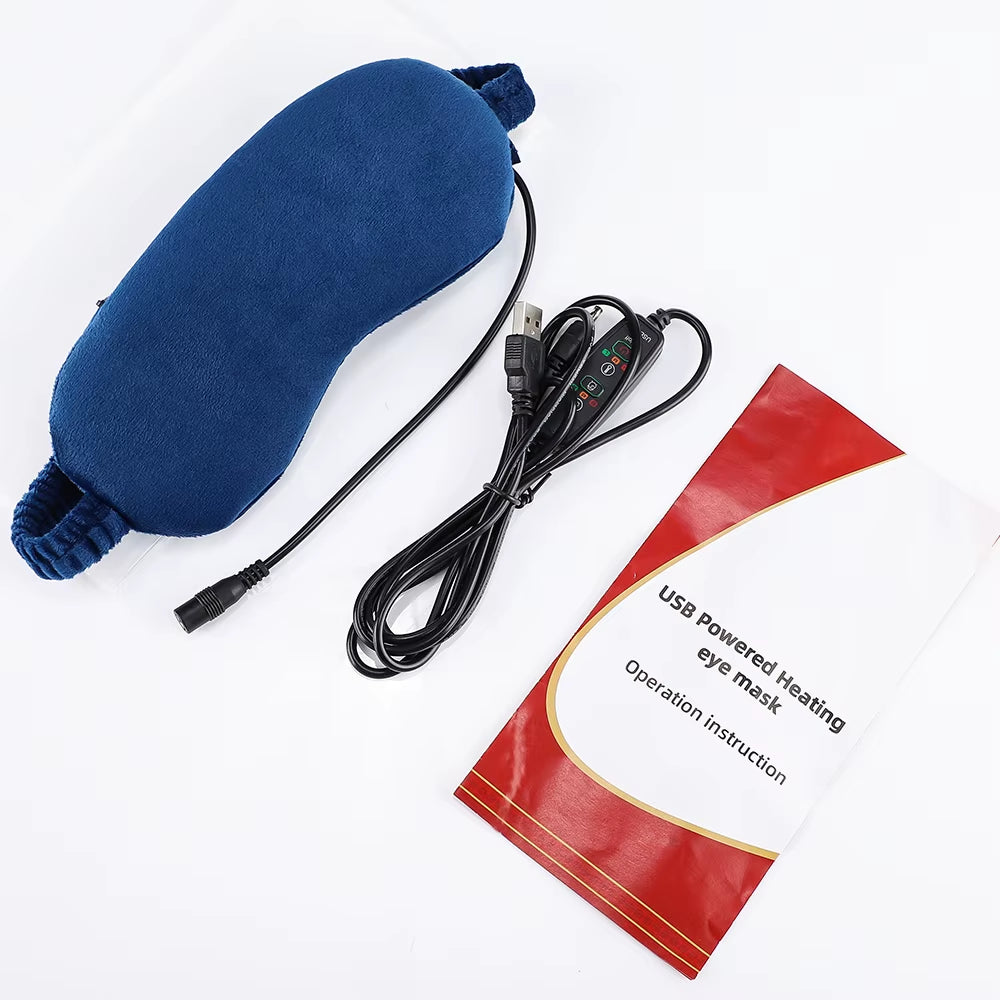 Hot Compress Sleeping Mask USB Heated Eye Mask Blindfold Sleep Eye Cover Eyes Patch Shade Night Travel Nap Heating Eyeshade