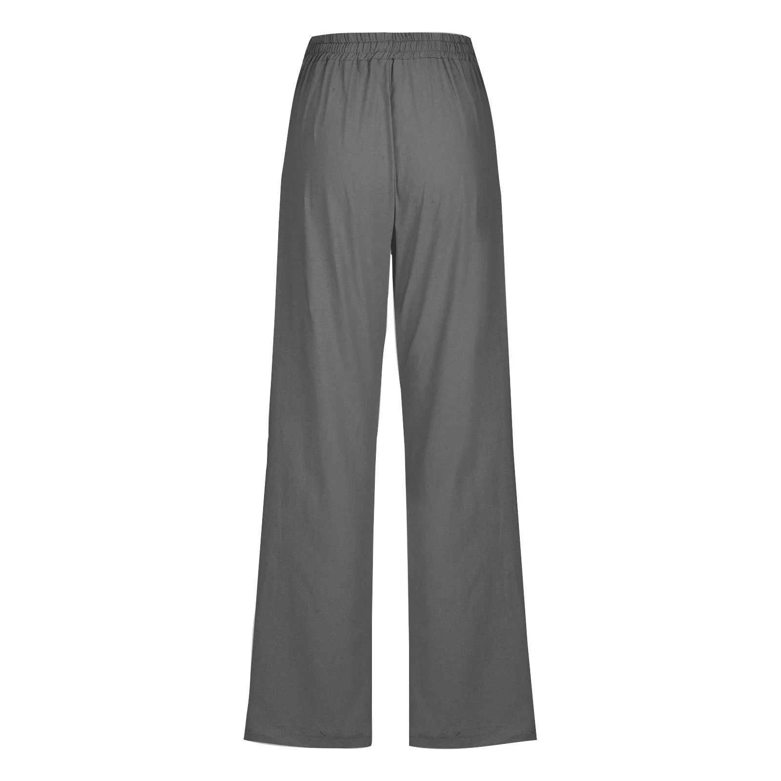 Women'S Linen Pant Straight Leg Drawstrings High Waist Trousers with Pockets Casual Loose Lightweight Breathable Pants S-67 Dark Gray XXL