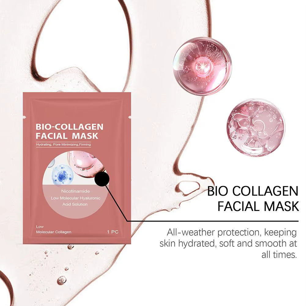 4/1Pcs Bio Collagen Facial Mask Deep Moisturizing Mask Shrink Pores Hydrating Refreshing Brightening Face Skin Care Products