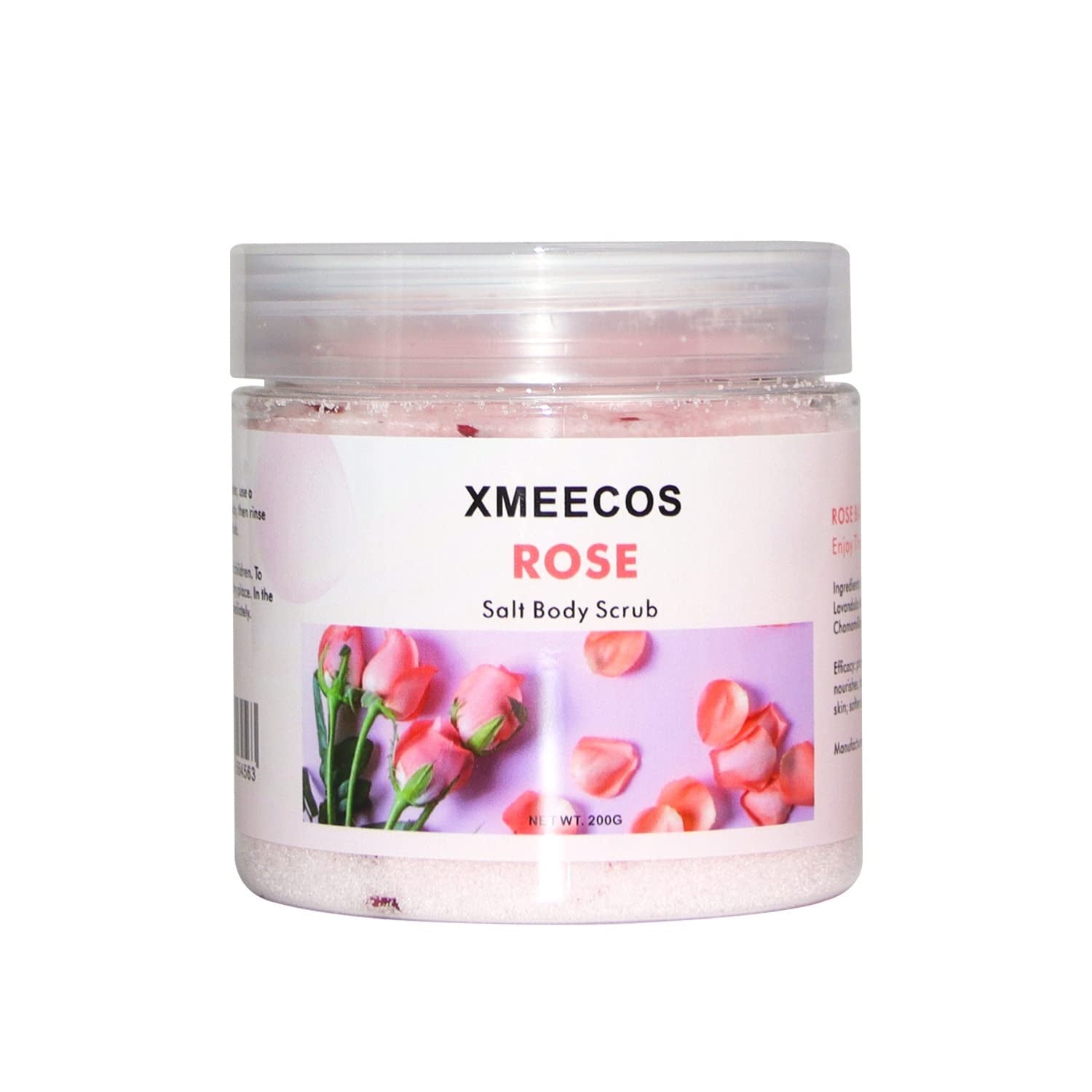 Lavender Salt Body Scrub Skin Cleaser with Natural Salt Lavender Petals Moisturizer| Exfoliating| Bath Salt| Cruelty-Free (Rose)