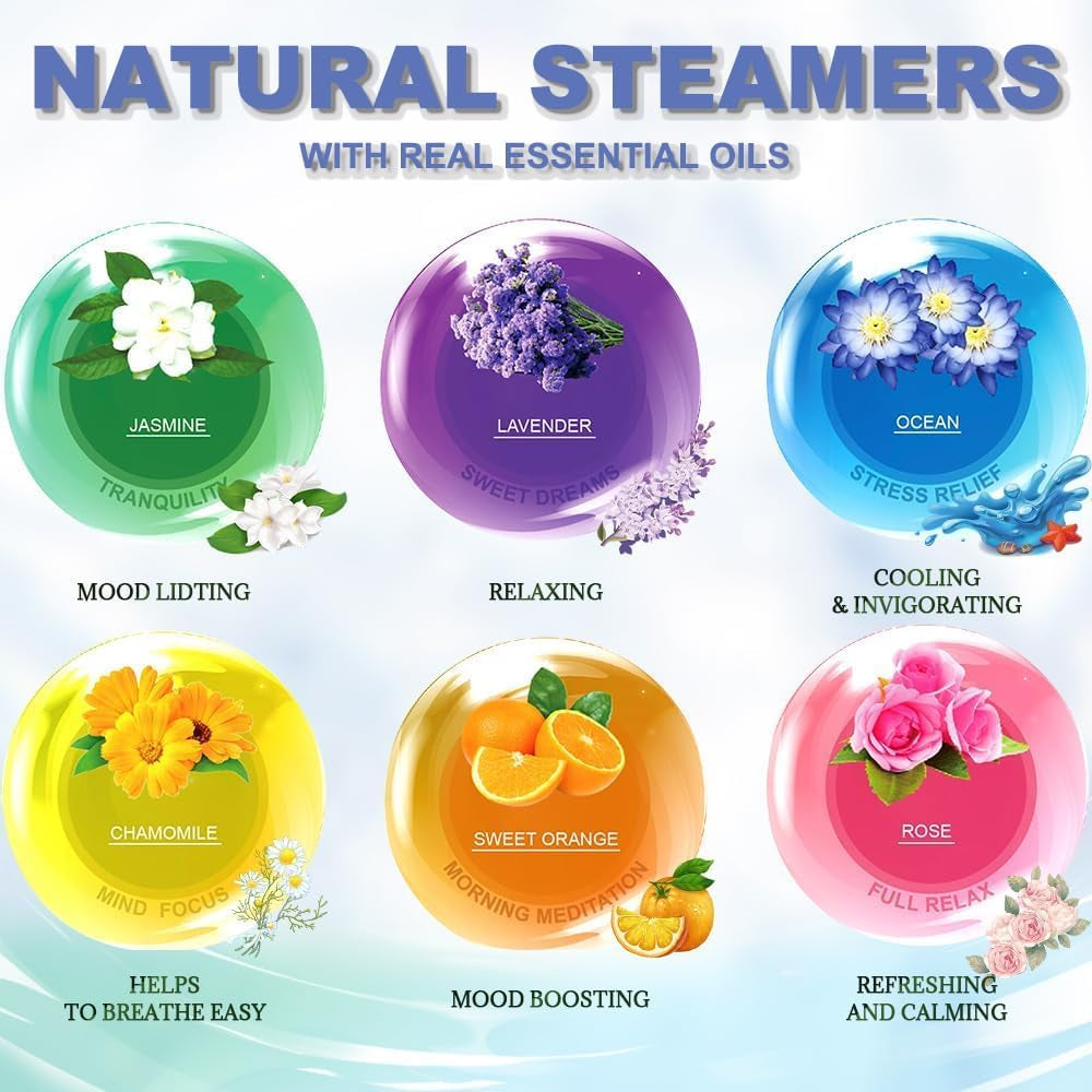 Shower Aromatherapy Steamers -  6 PCS Aromatherapy Shower Steamers Birthday Gifts for Women Shower Bombs Aromatherapy Self Care Nice Gifts for Dad with Essential Oils, Relaxation Home SPA