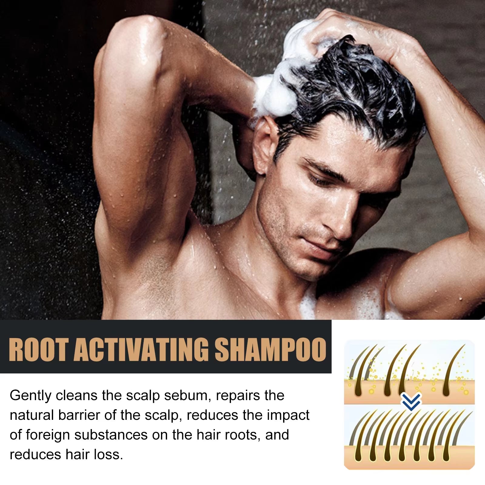 Hair Thickening Shampoo Regrowth Treatment anti Hairs Loss Strengthen Nourishing Roots Oil Control Hair Growth Shampoo