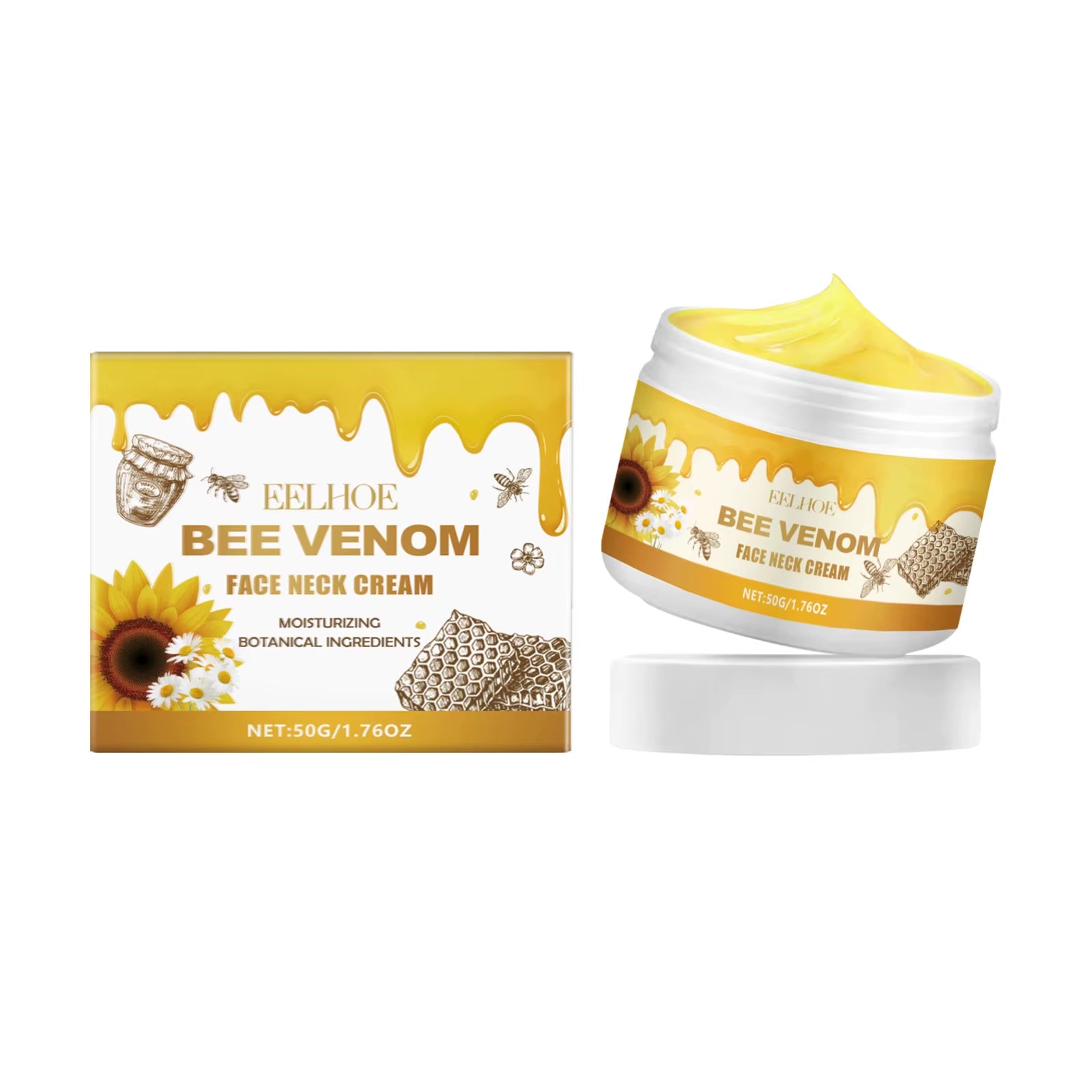 Bee Venom Lifting Neck Cream Deep Moisturizing Face Repair Skin Barrier Smooth Hydrated Skin Firming Tightening Cream 50G