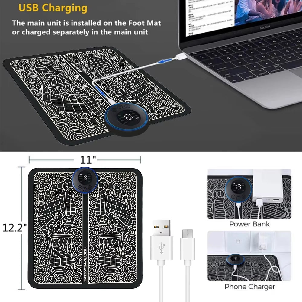 Electric Foot Massager Pad Neck Massage Set Portable Home Fatigue Relief Muscle Vibration Massage Pad Back Neck Massager