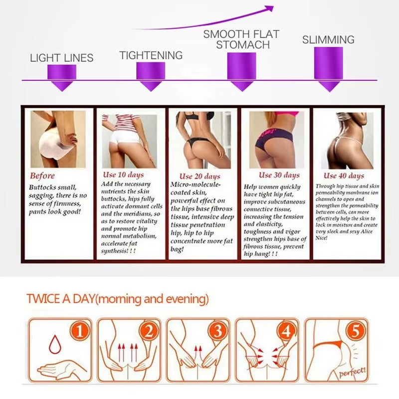 Buttock Enlarge Butt Enhancement Essential Oil Butt Lift up Firming Big Hip Enhance Cream Butt Breast Plump Growth Sexy Bodycare