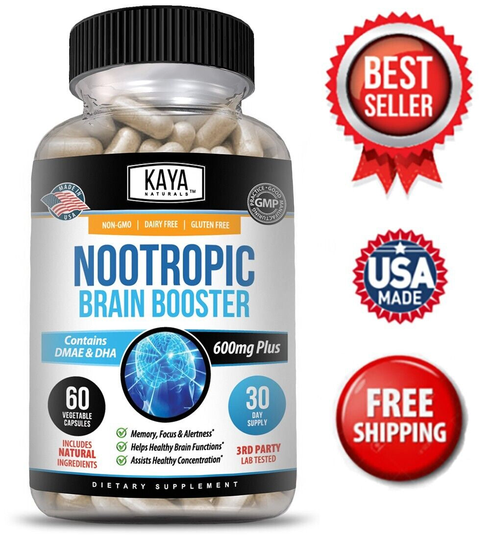 (2 Pack) Nootropic Brain Booster 60Ct, Brain Memory Support, Dietary Supplement