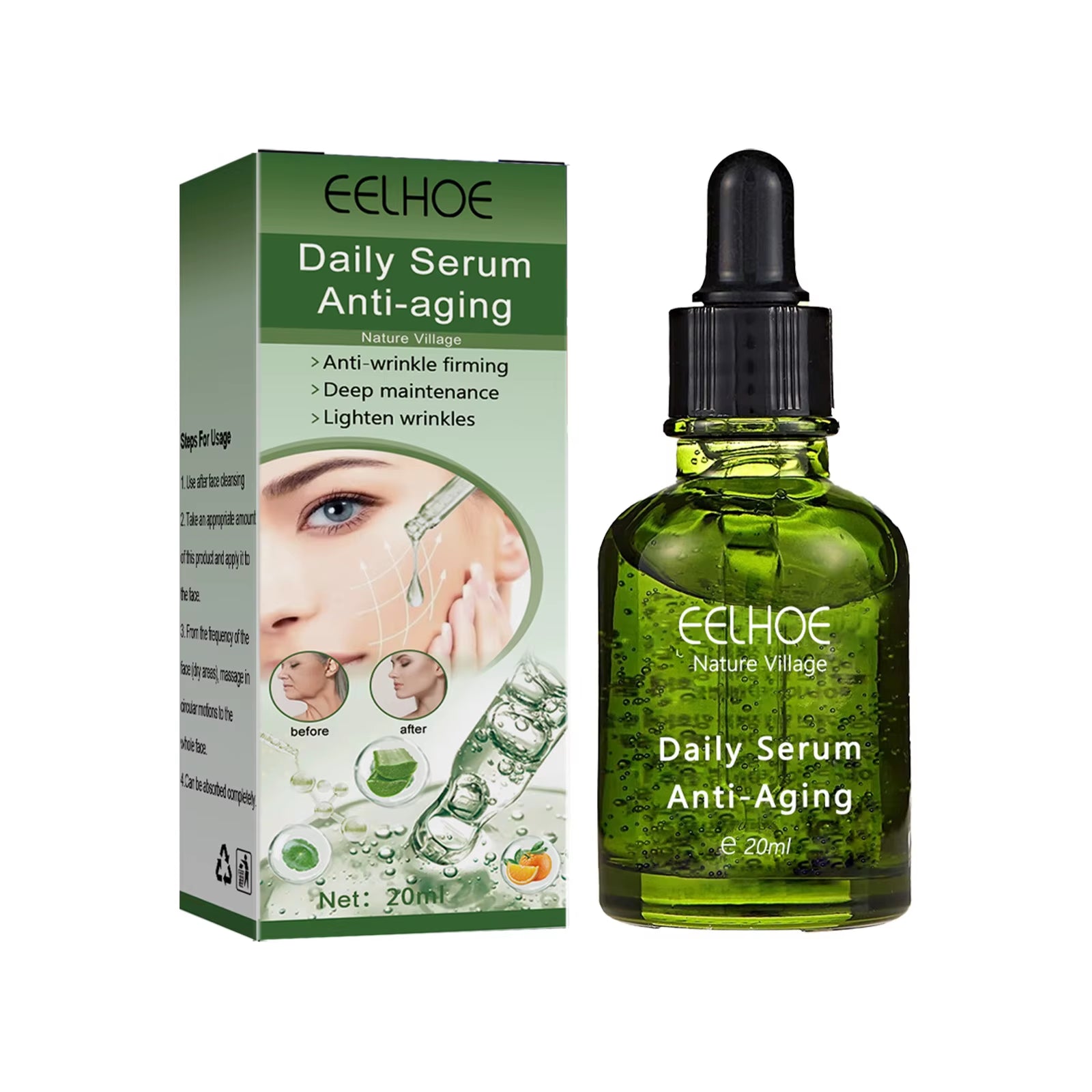 Wrinkle Remover Serum Firming Lifting Fade Fine Lines Repair Dark Circle Anti-Aging Anti-Wrinkle Intensive Skin Care 20Ml