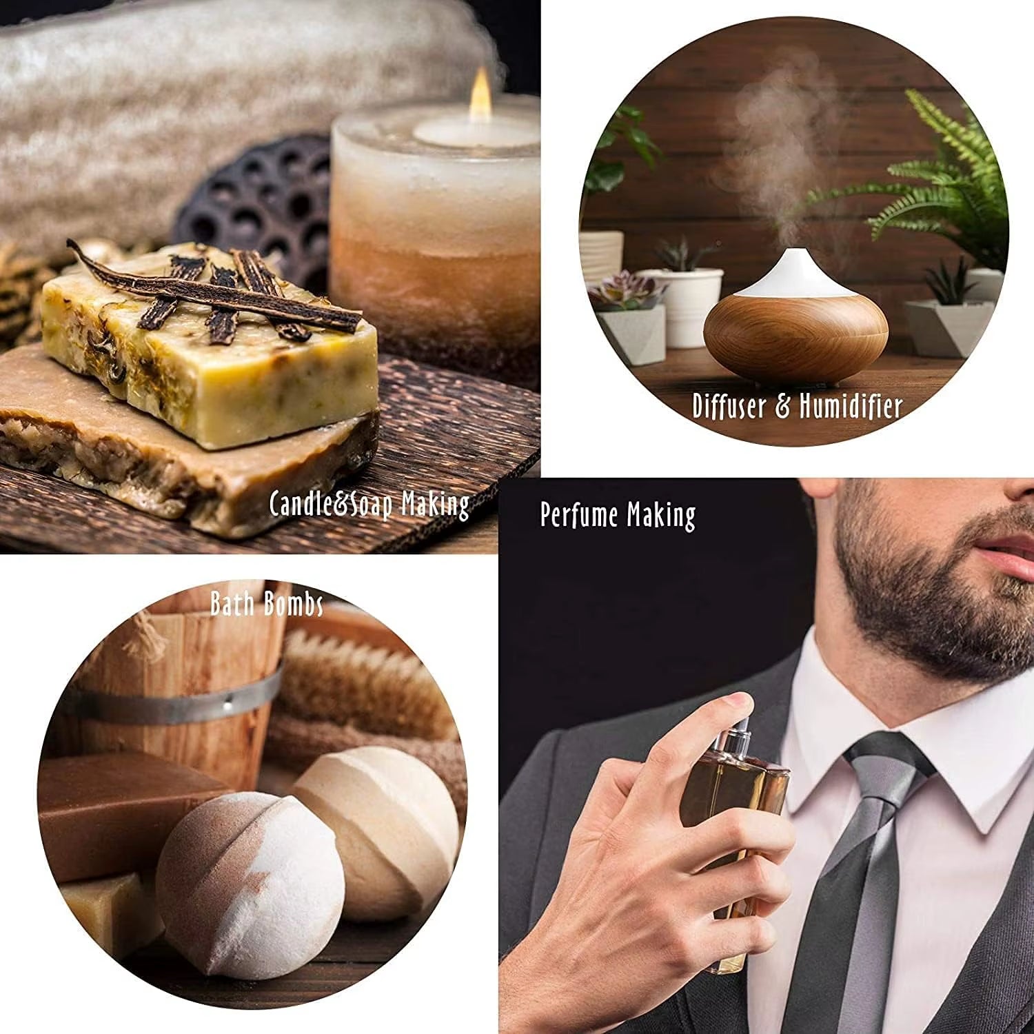 10Ml Men'S Roll-On Fragrance Oil for Car Diffuser Aromatherapy Green Tea Leather Amber Romance Aroma Essential Oils