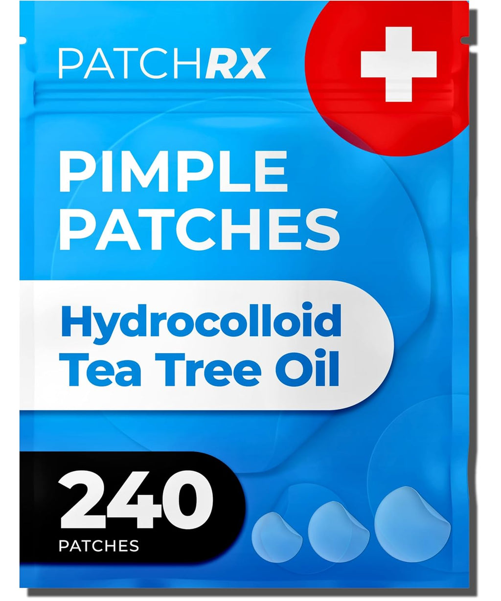 Pimple Patches for Face (240 Patches), Hydrocolloid Acne Patches with Tea Tree Oil, Pimple Stickers - Acne Pimple Patches for Face - Zit Patches