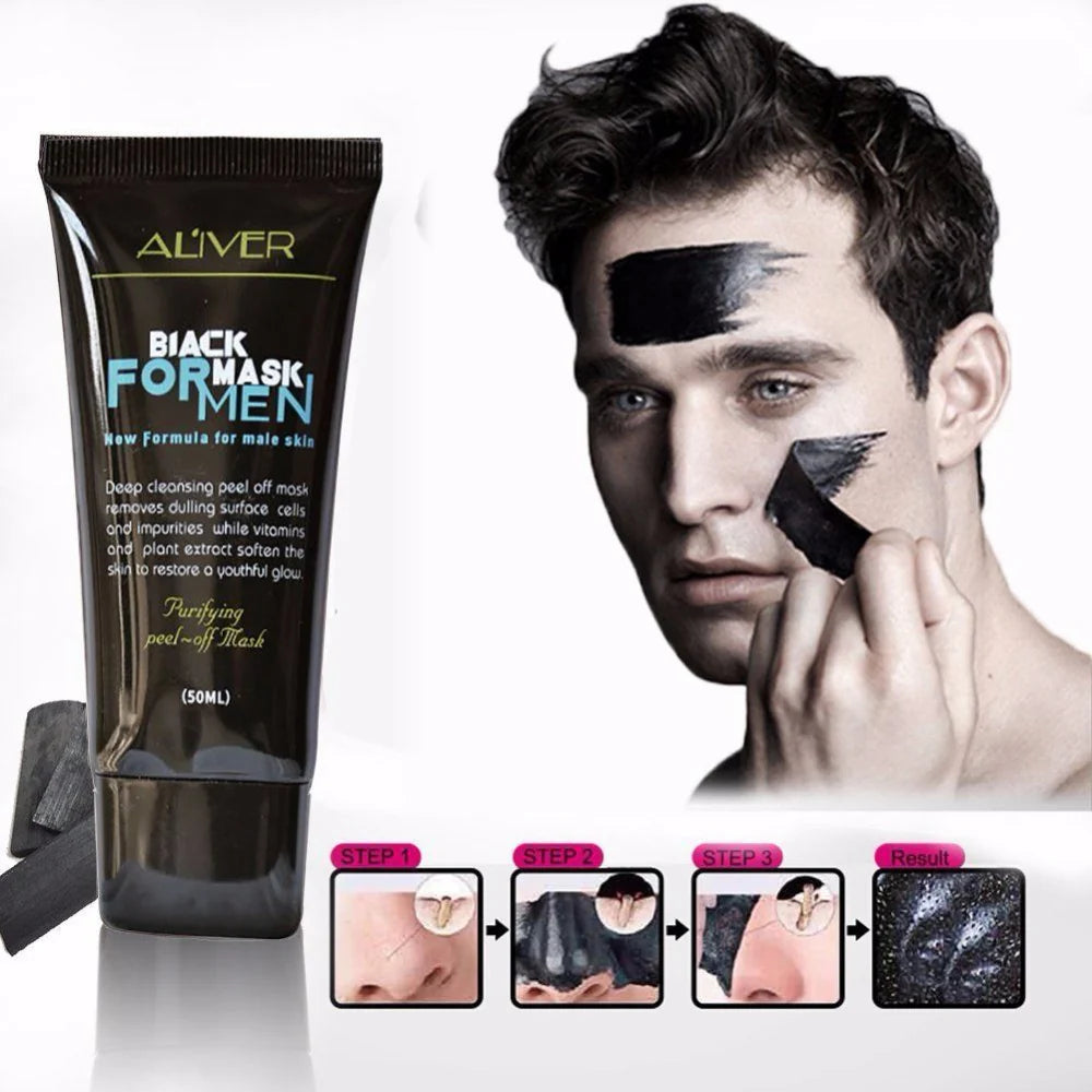 Premium Trendy Men'S Peel-Off Mask for Deep Blackhead Removal and Facial Cleansing