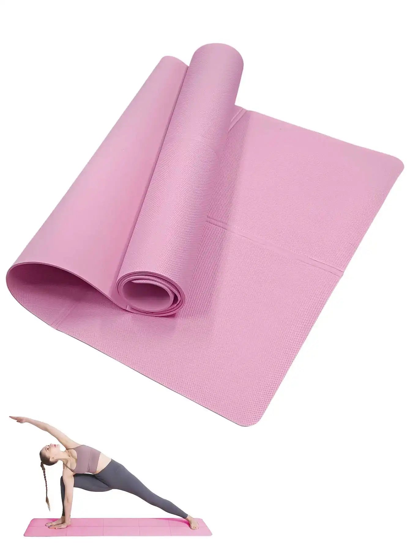 Yoga Mat Pilates Fitness Mat 3/4/6Mm Thicknes Non Slip Yoga Cushion Travel Fitness Exercise Pad for Women Home Gym Floor Workout