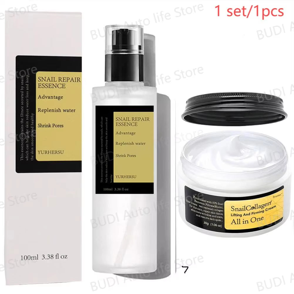 1 Set/1Pcs Snail Collagen Face Cream/Repair Essence Moisturizing Lifting Smoothing Nourishing Cream Korean Cosmetics Skin Care
