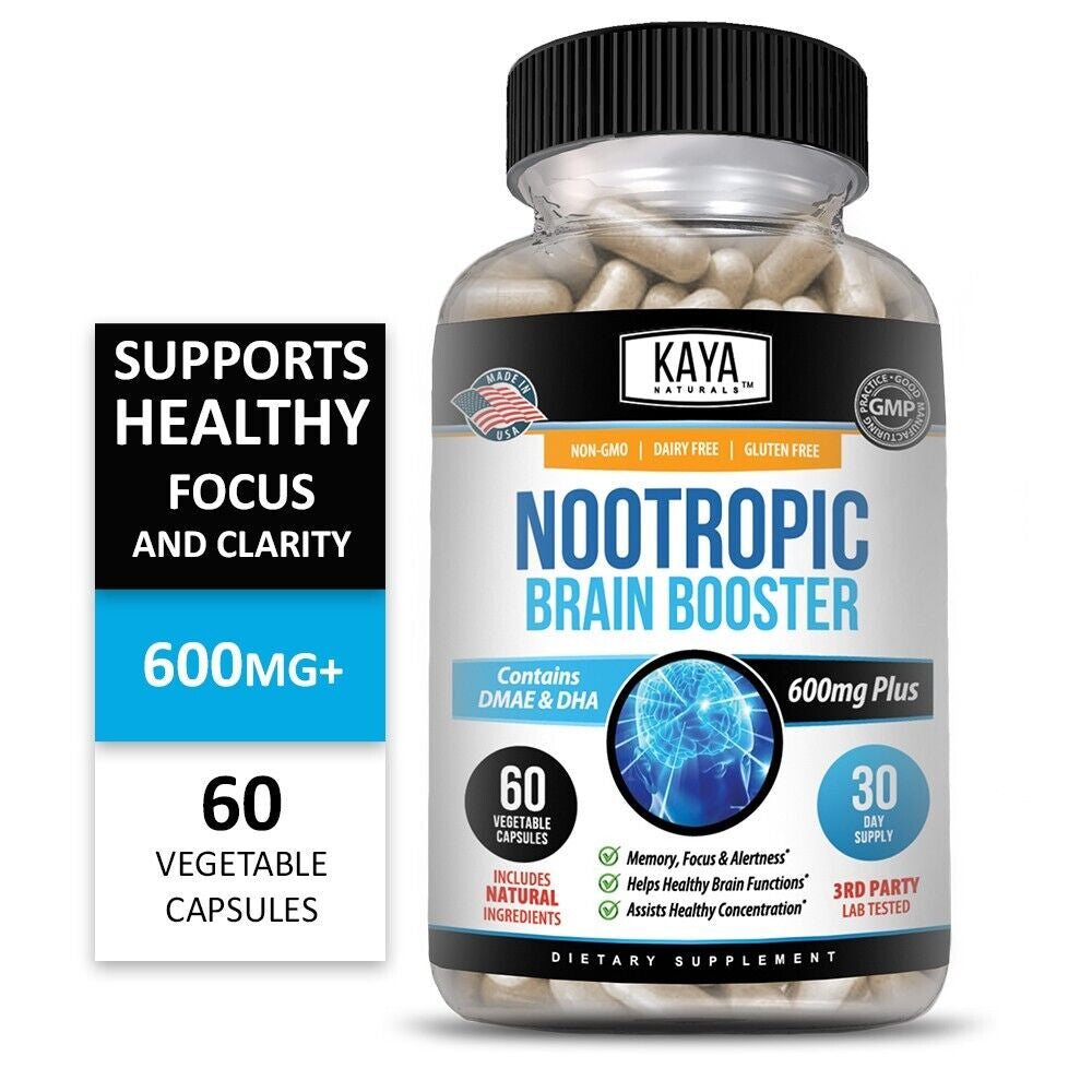 (2 Pack) Nootropic Brain Booster 60Ct, Brain Memory Support, Dietary Supplement