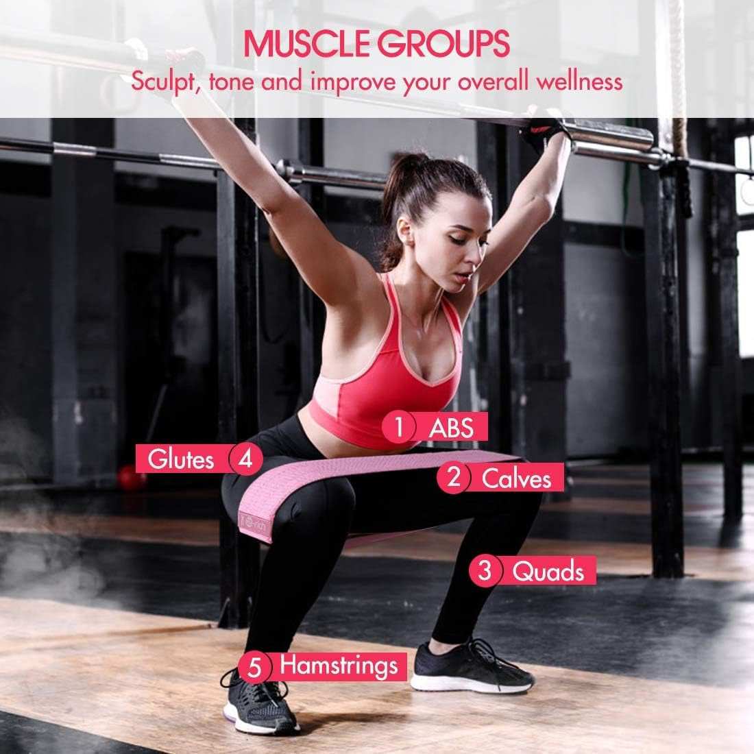 Fabric Resistance Loop Exercise Bands, Cloth Booty Training Bands, Non-Slip/Thick Wide Fitness Elastic Circle Band for Legs and Butt/Squat/Glute/Hip/Thigh, Gym Workout Band for Women/Men